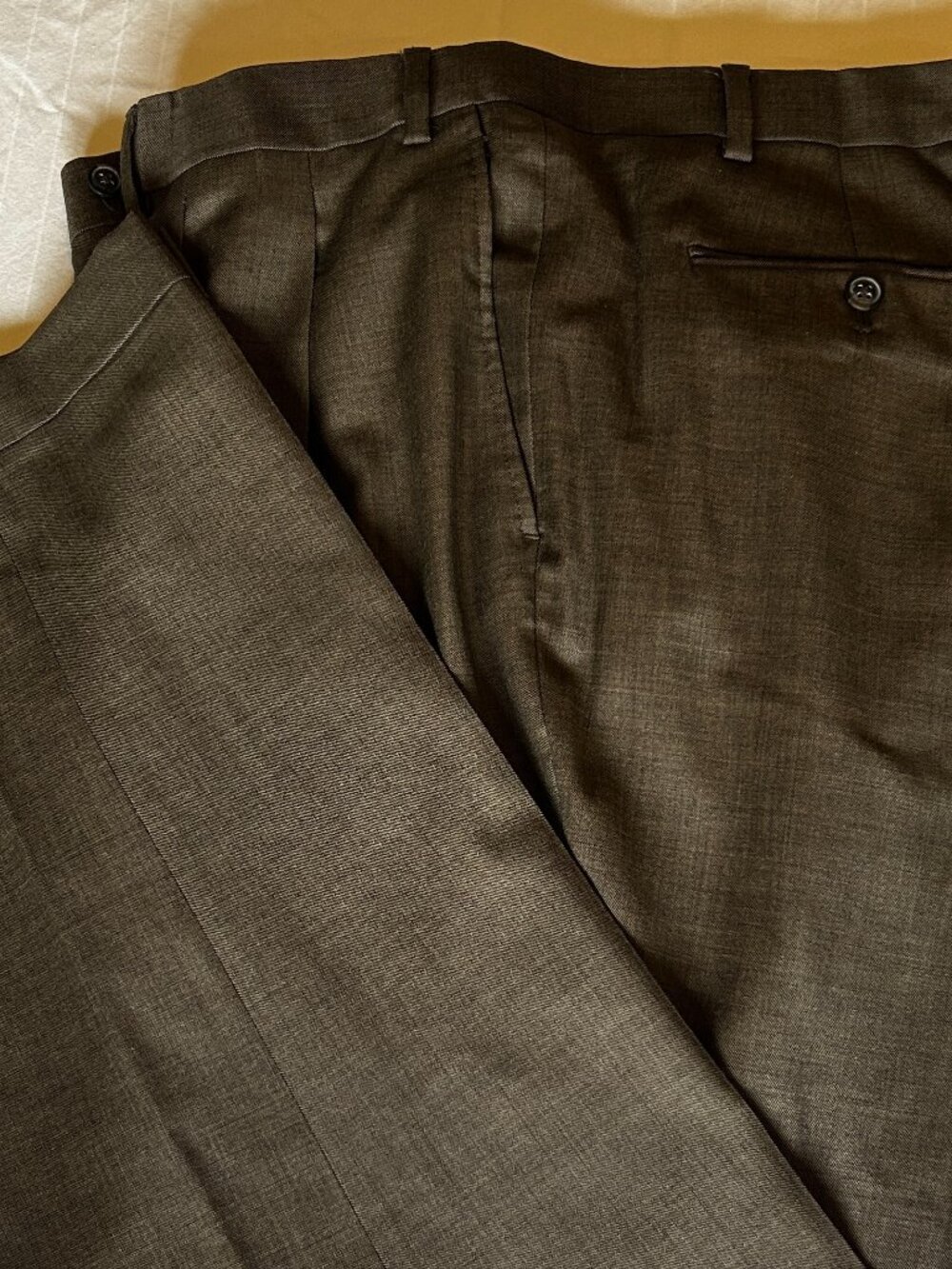 Stafford Men's 100% Wool Pleated & Cuffed Dress Pants Trousers